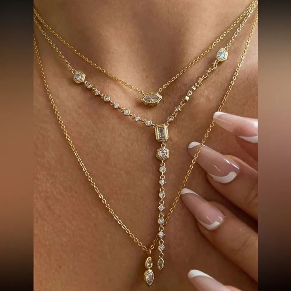 Dainty Y shape necklace N529